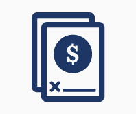 Money card icons with signature spot on bottom